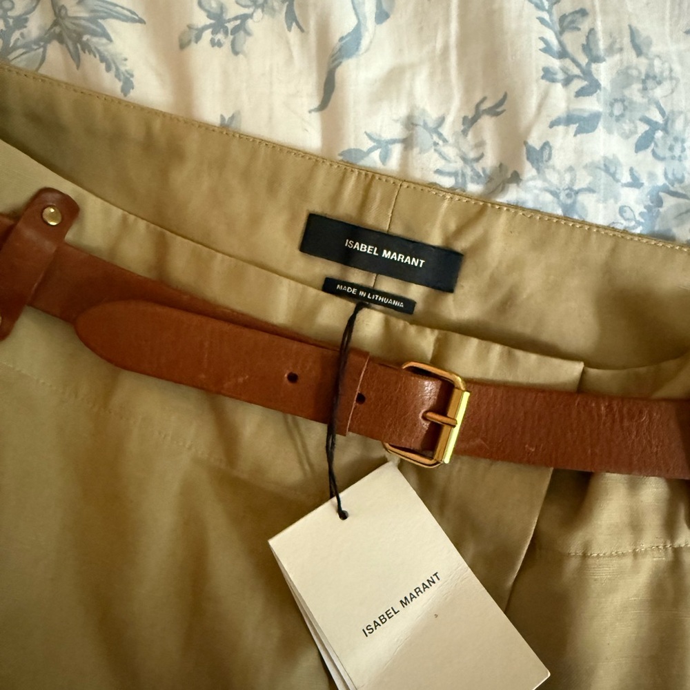 NWT Isabel Marant Beige Skirt with Cognac Belt